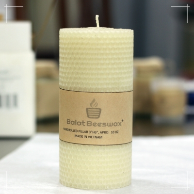 HANDROLLED BEESWAX PILLAR